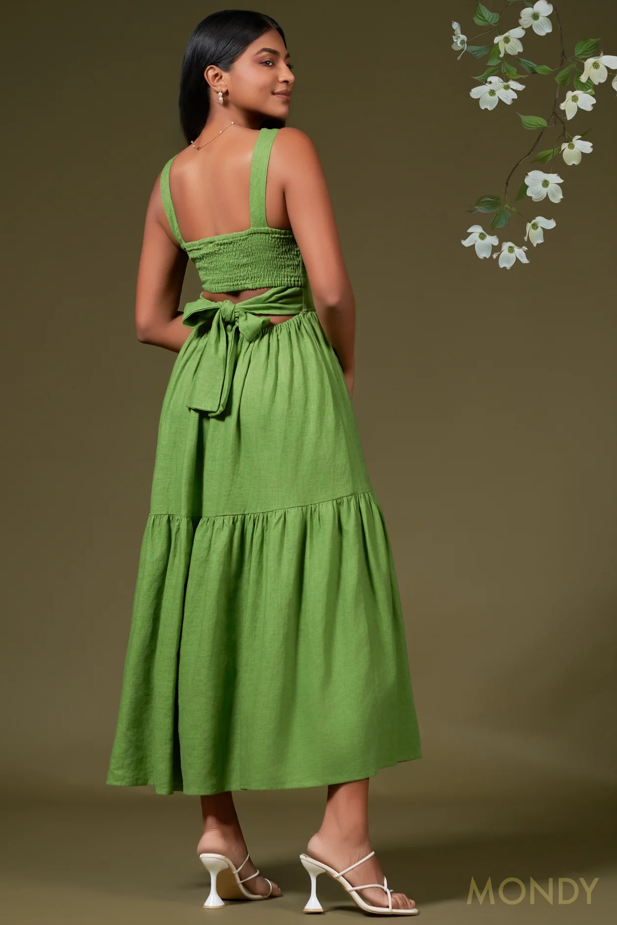 Green Tie Back Maxi Dress