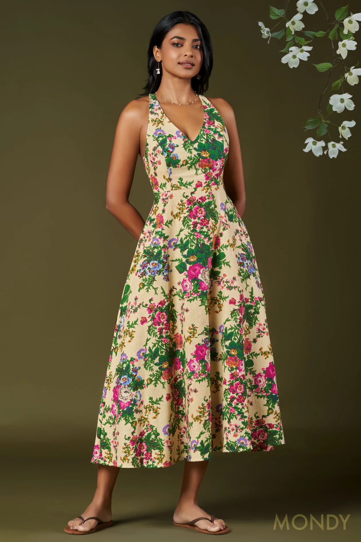 Fit & Flare Midi Dress image 3